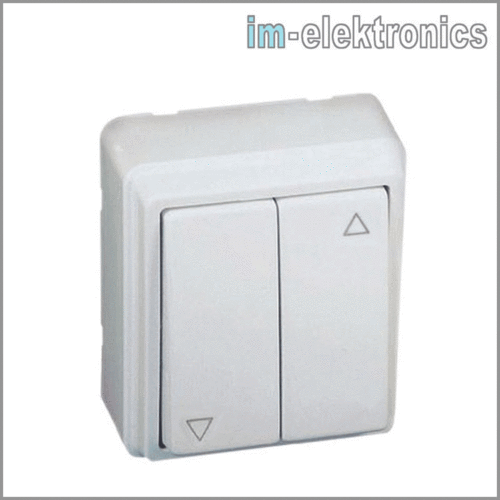 IM1618-2T/1 Design Mini-Doppel-Wippschalter, AP, ohne Rastfunktion, hochweiss