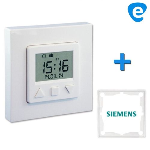 Vestamatic Smart Time Control Zeitschaltuhr + "SIEMENS" Zwischenrahmen nach Wahl, signalweiss