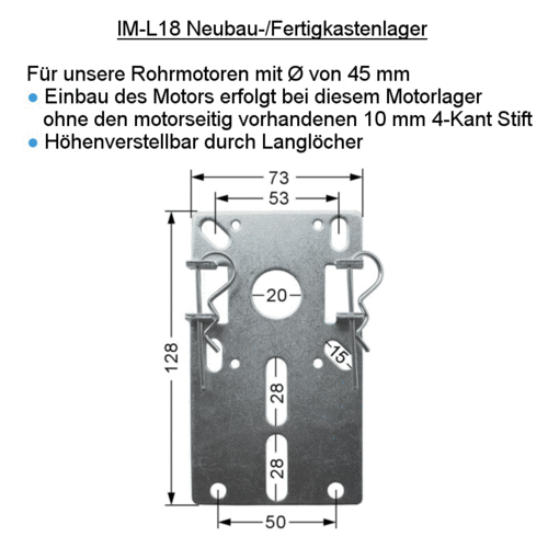 IM-L18 Neubau- / Fertigkastenlager, verstellbar